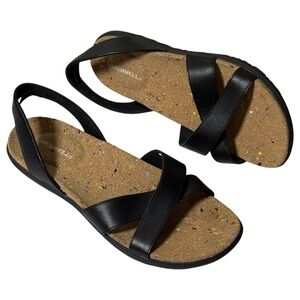 MERRELL NAPA VALLEY SLING Sandals Black Leather Cork Comfort Size 11